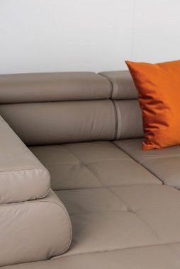 Sofa Dreams Ecksofa Bochum, L Form, Echtleder, sandbeige