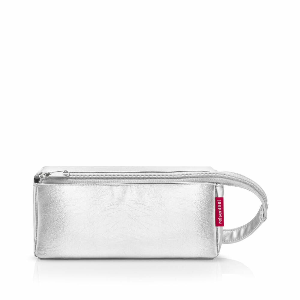 Kosmetiktasche fold case silver crackle