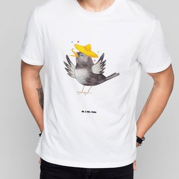 Mr. & Mrs. Panda T-Shirt Rabe mit Sombrero - Weiß - Geschenk, Glück Spruch, Herrn, lustige Spr (1-tlg)