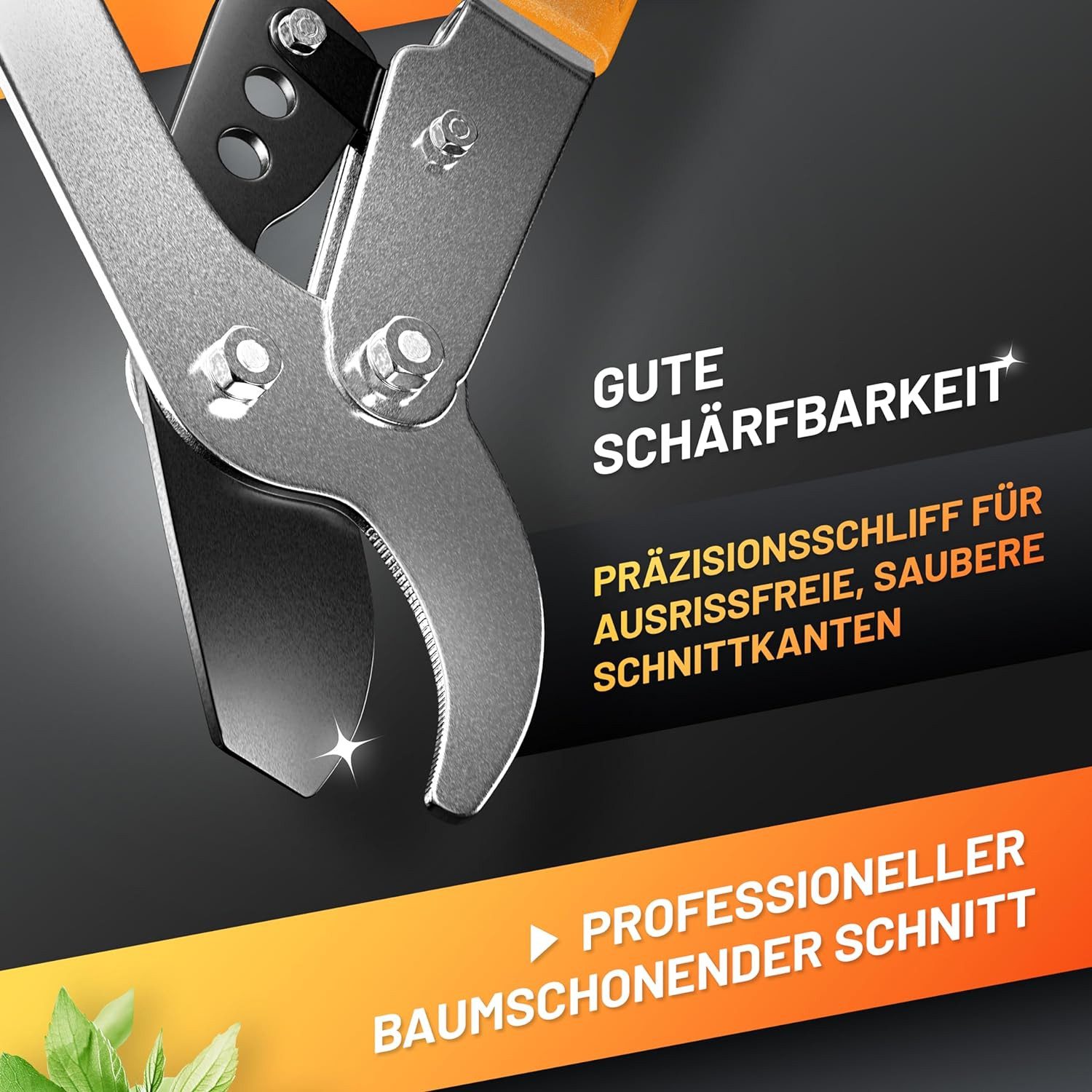 GRÜNTEK Astschere Teleskop-Astschere XT 685 - 940 mm, Bypass Smart-Cut Baumschere, Gehärtete Klinge mit 82 mm Länge, rutschfeste 2-Komponenten-Griffe – Bild 5 von 5