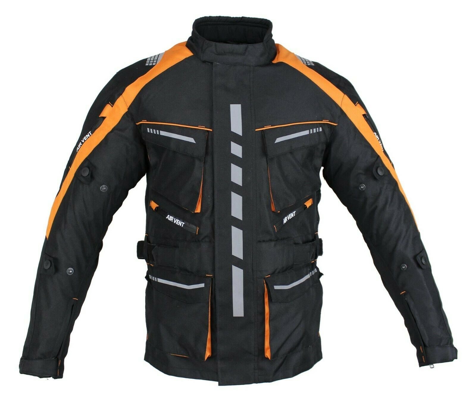 Alpha Speeds Motorradjacke Herren Motorrad Textil Jacke Biker wasserdicht Jacke mit Protektoren Sport, Innenjacke ist trennbar: All Season, Orange – Bild 2 von 5