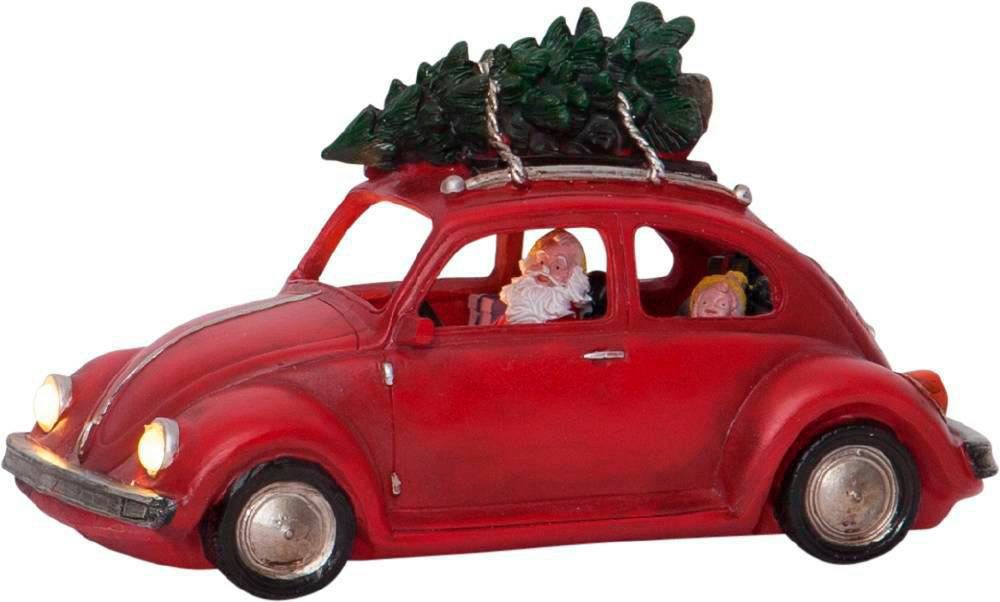 MERRYVILLE, Weihnachtsmann, Timer Weihnachtsdekoration, EGLO Warmweiß, mit Dekolicht LED Auto mit fest integriert, Fensterdeko LED