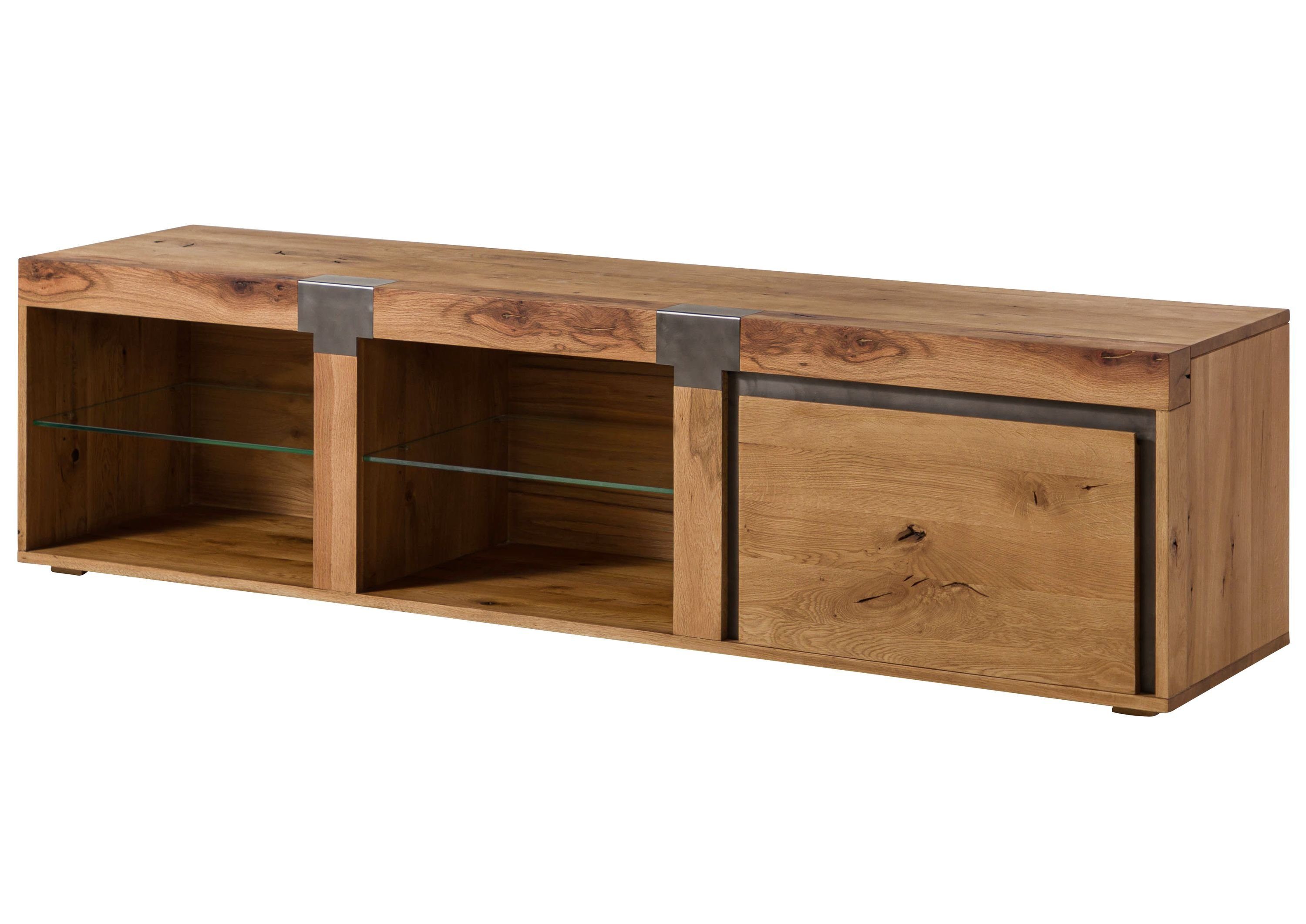 Massivmoebel24 TV-Board (TV-Board Wild-/Zerreiche 200x48x50 natur geölt NEW AMSTERDAM #15), TV-Board Wild-/Zerreiche 200x48x50 natur geölt NEW AMSTERDAM #15