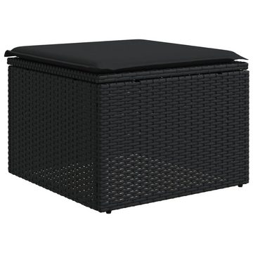 vidaXL Gartenlounge-Set 9-tlg. Garten-Sofagarnitur mit Kissen Schwarz Poly Rattan, (1-tlg)