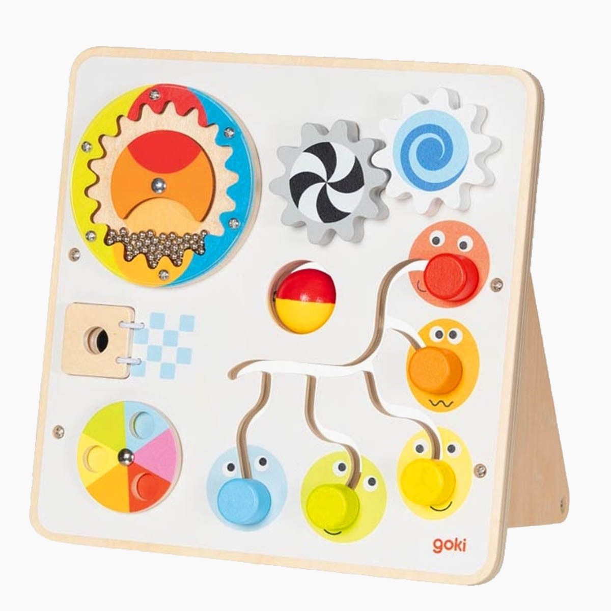 goki Lernspielzeug Activity- und Motorikboard (Packung, 1-St., set), ein Kind sinnvoll zu beschäftigen