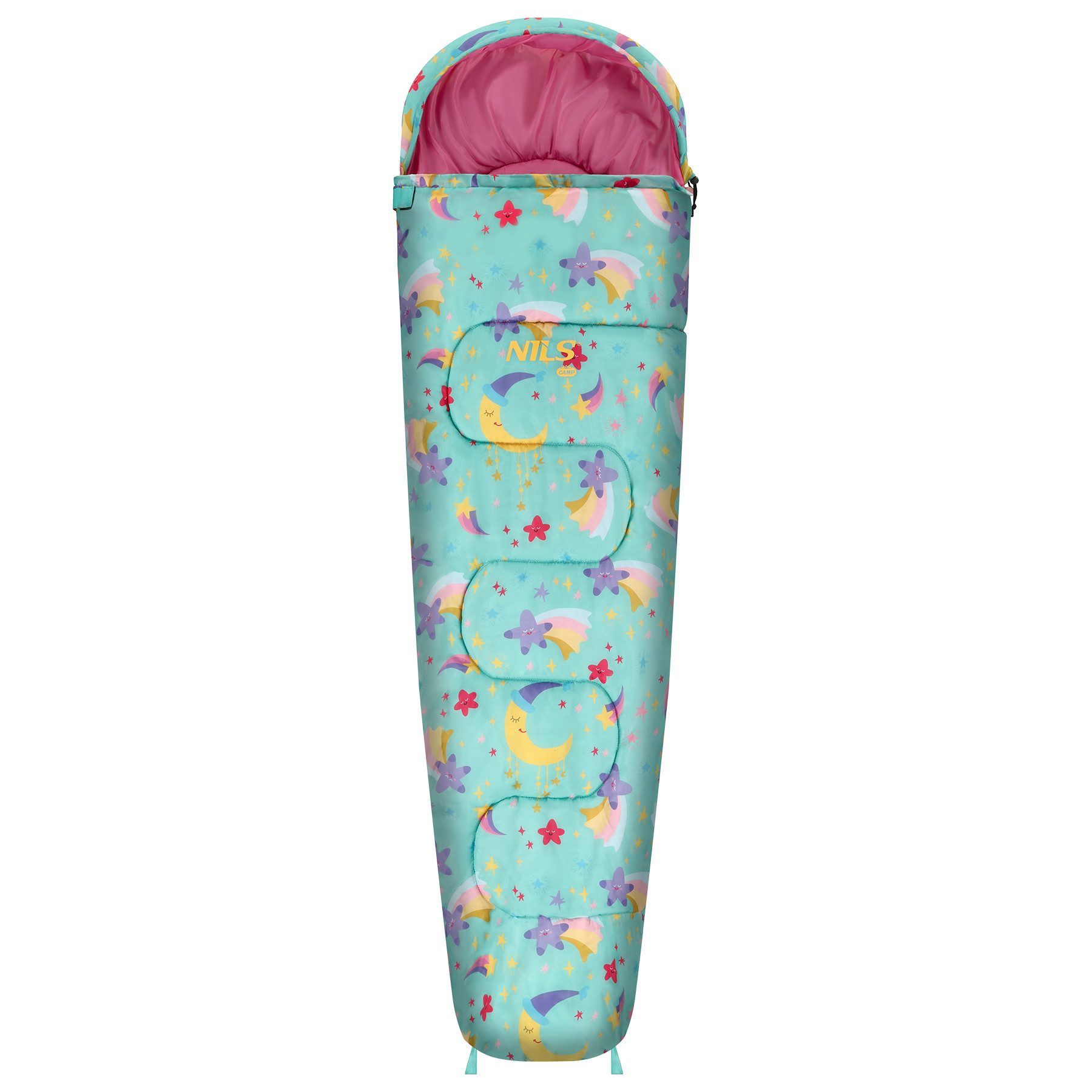 NILS CAMP Kinderschlafsack Mumienschlafsack Campingschlafsack Outdoor (Spar-Set, 1 tlg., 170 x 60 cm leicht), Rucksackform, verstellbare Kapuze, leicht