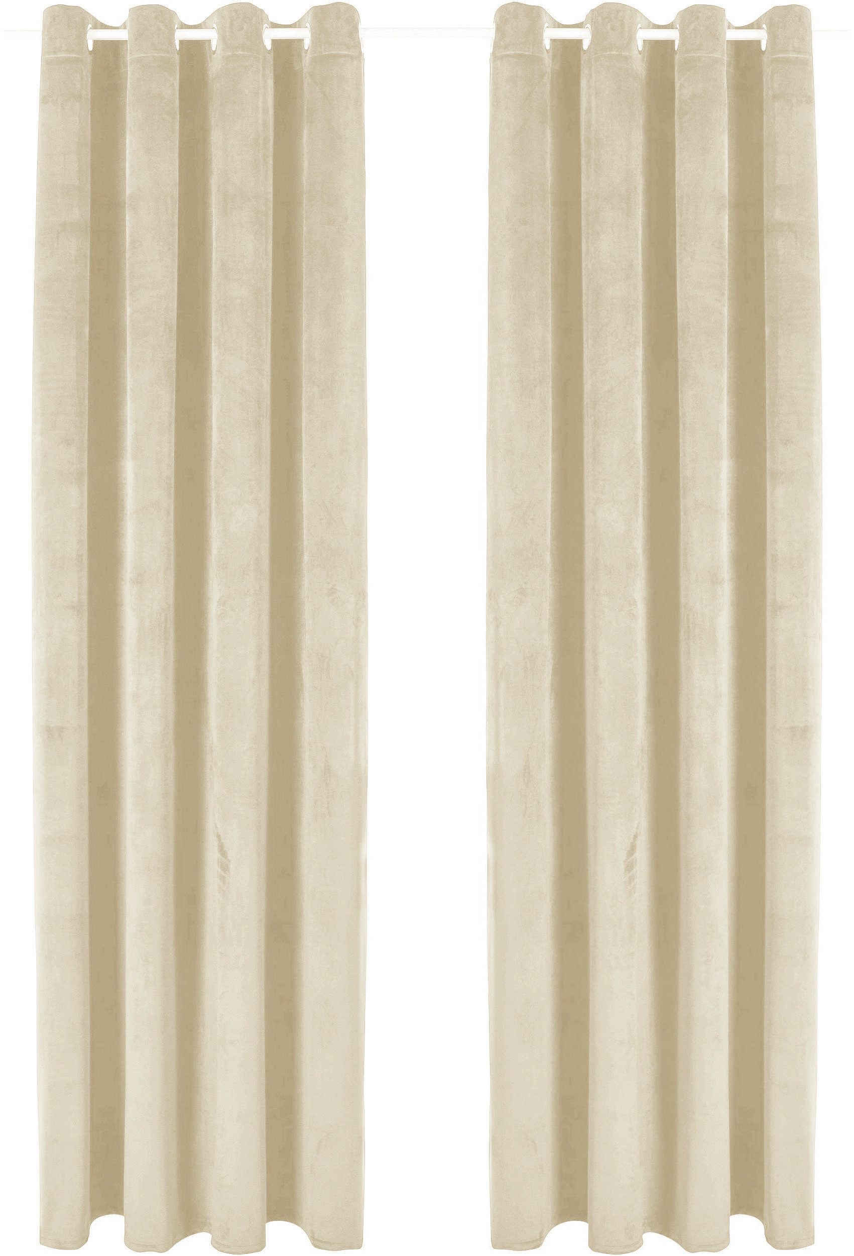 OTTO home Vorhang Velvet Uni, Ösen, blickdicht, 2er-Set, Samt (2 St), Ösen, blickdicht, Polyester, Blickdichter Samt, 2-er Set, edel, Gardine, multifunktional – Bild 2 von 5