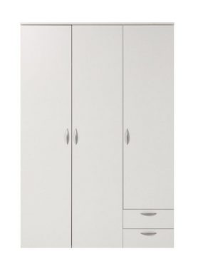 Furni24 Kleiderschrank Kleiderschrank, weiß, 120x177x52cm