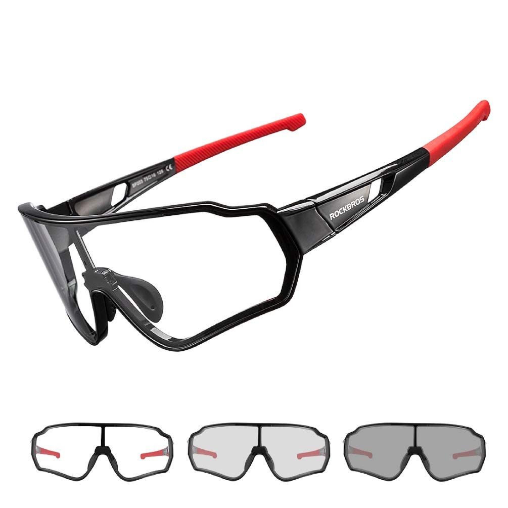 ROCKBROS Fahrradbrille Photochrom, UV-400, ideal für Angeln, Golfen, Radfahren und Laufen, Leicht und komfortabel