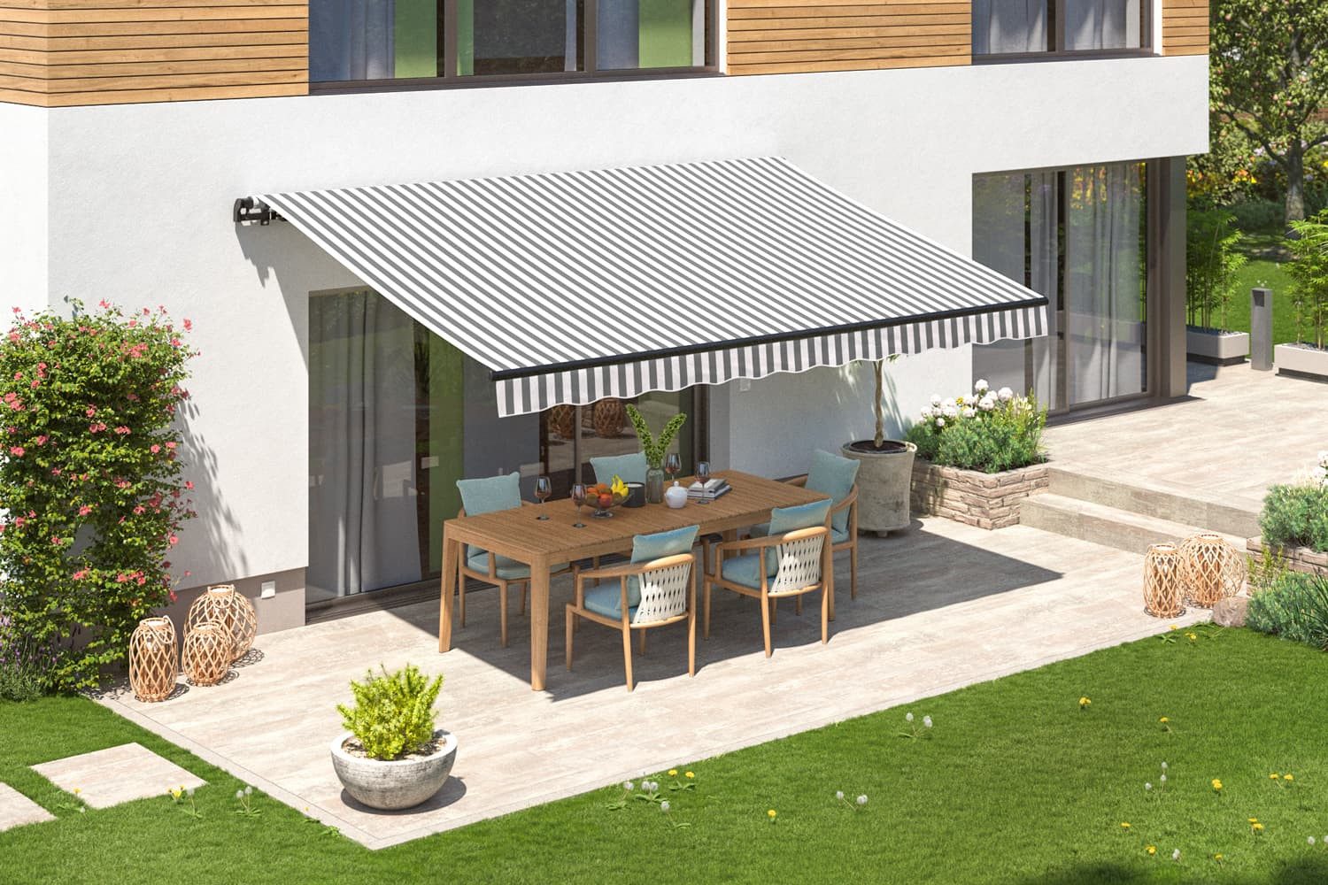 empasa Gelenkarmmarkise "START" manuelle Markise für Balkon, Aluminium-Gestell in anthrazit