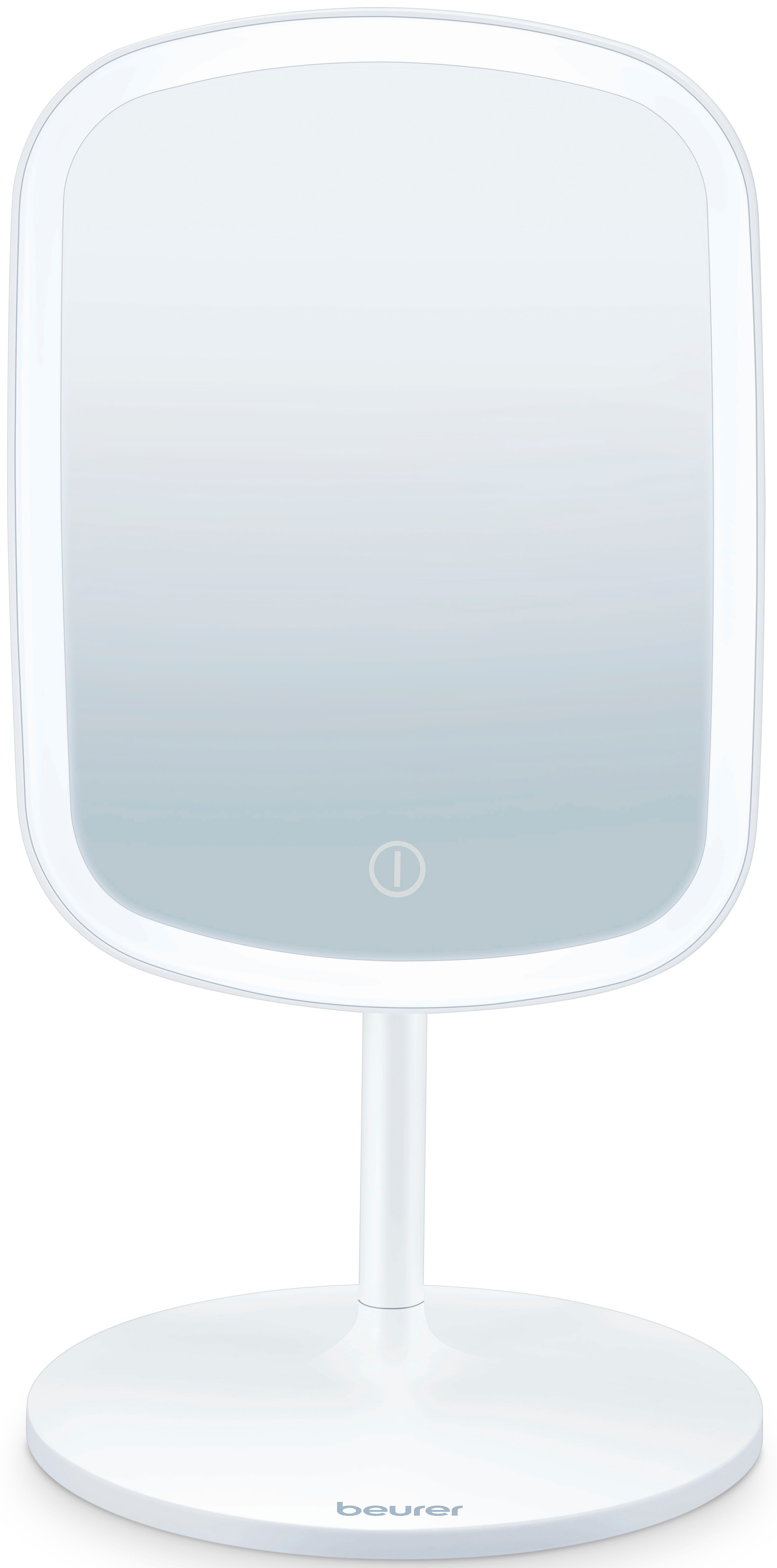 BEURER Kosmetikspiegel BS 47, beleuchtet, mit Magnethalterung, Drei verschiedene Lichtoptionen, Touch-Sensor auf der Spiegelfläche