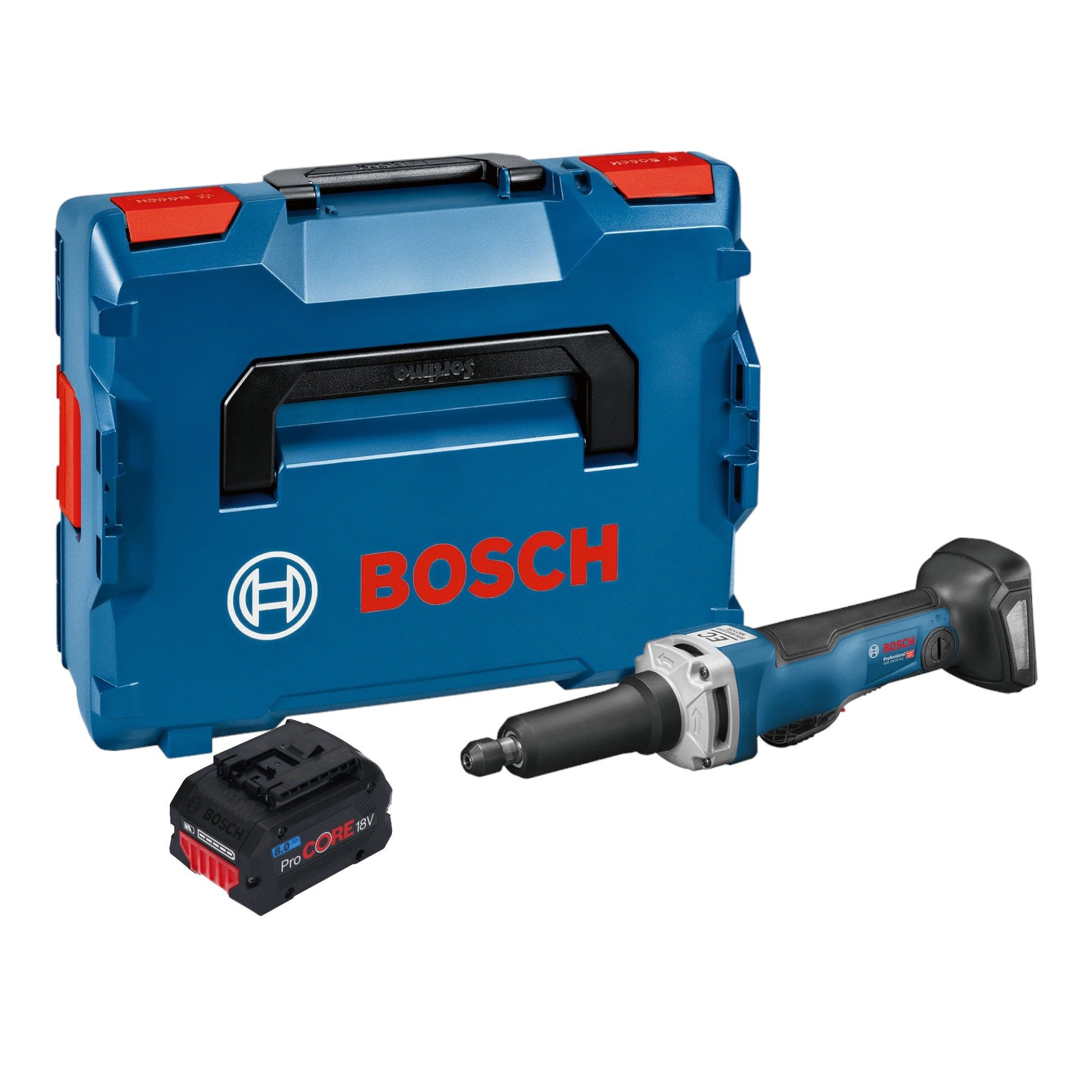 Bosch Professional Akku-Geradschleifer GGS 18V-23 PLC Professional 18 V Brushless + 1x ProCore Akku 8,0 Ah