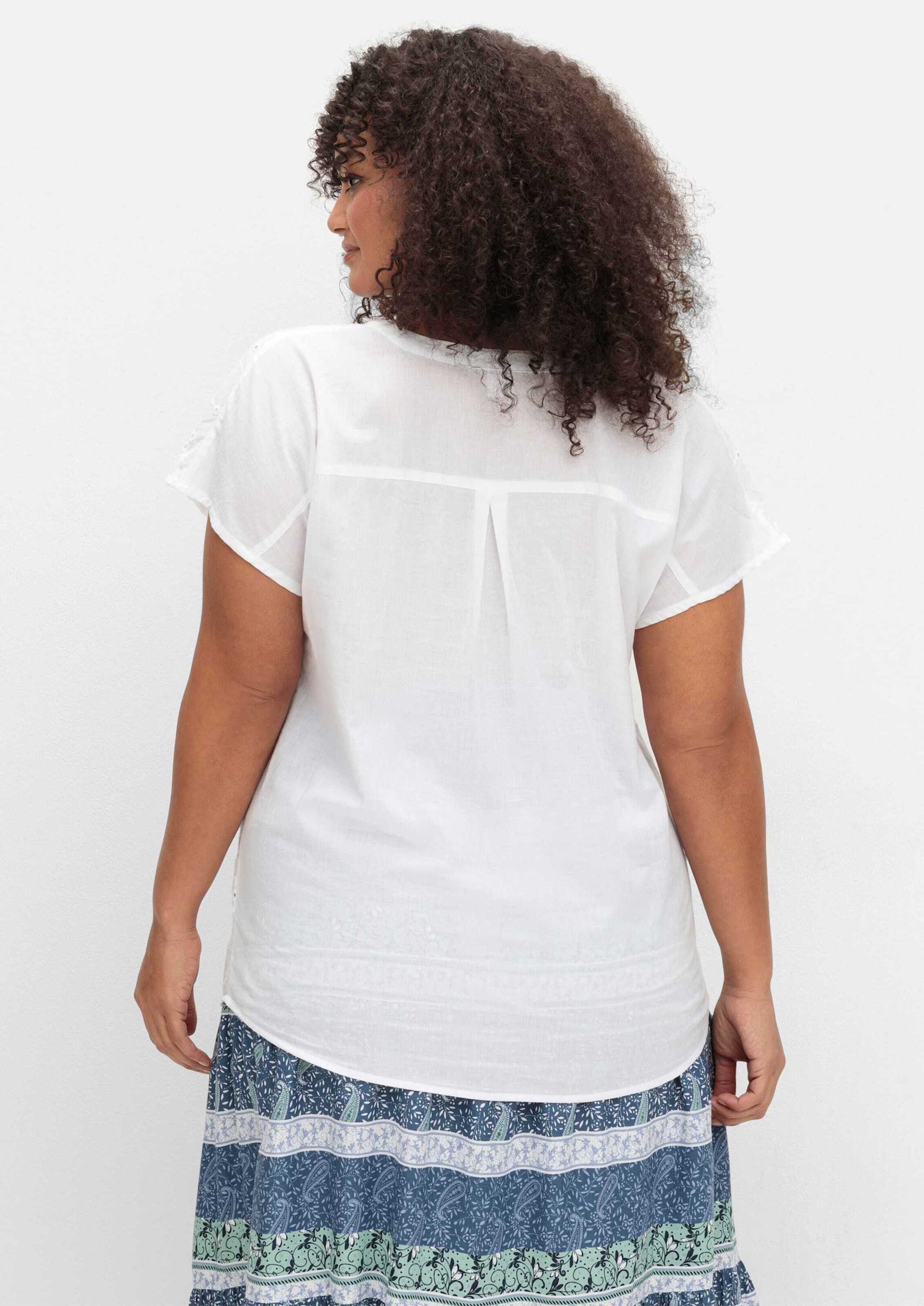 Sieh an! Klassische Bluse Kurzarm-Bluse Kurzarm