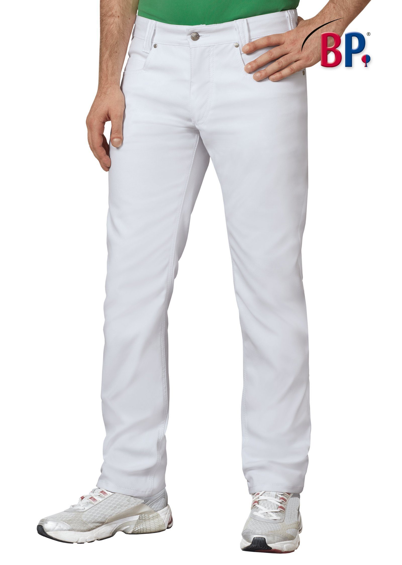 bp 5-Pocket-Jeans Herrenjeans mit Stretch, weiß Industriewäsche geeignet