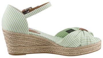 Tommy Hilfiger HIGH WEDGE SEERSUCKER Keilsandalette mit gestickter Logoflagge