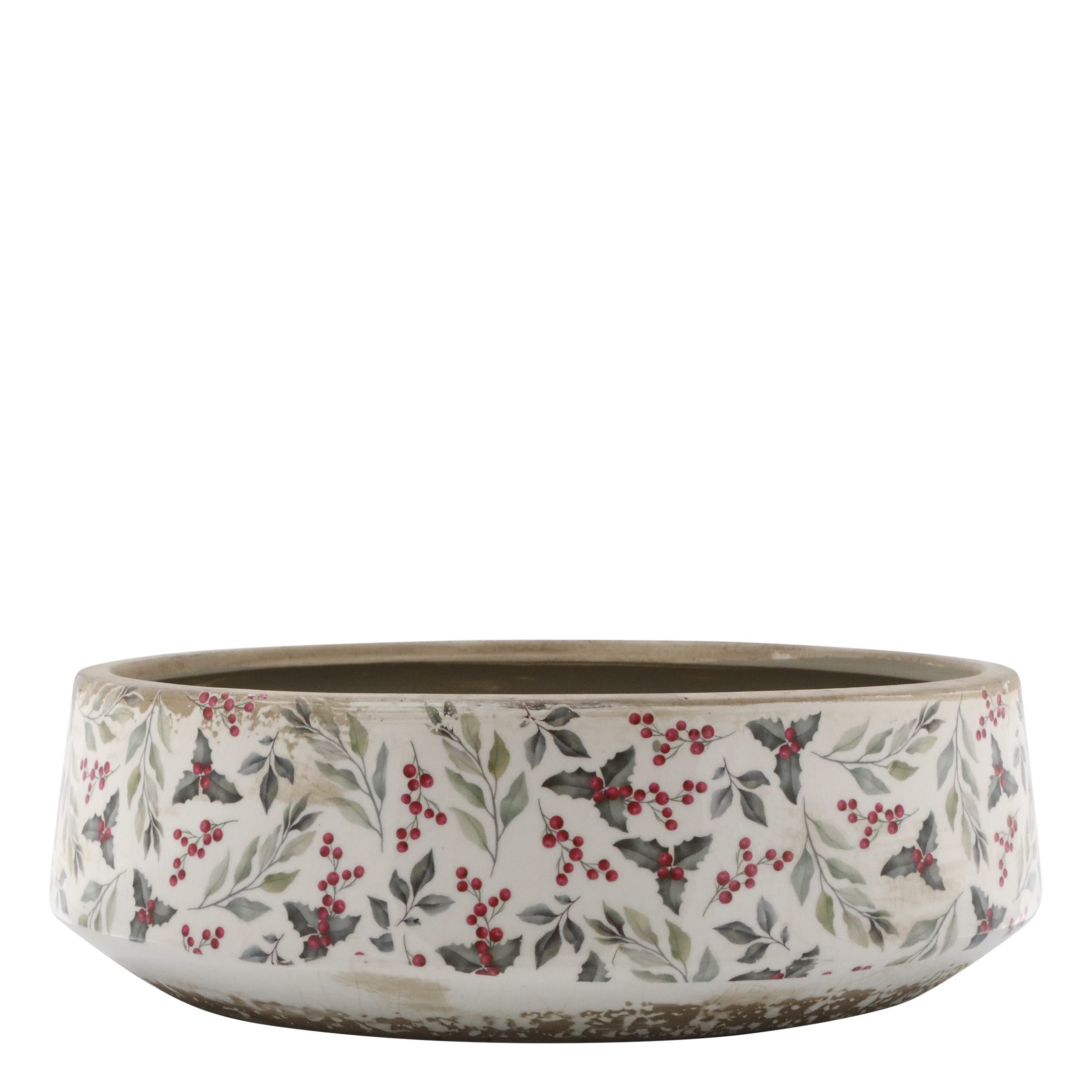 Chic Antique Pflanzschale Pflanzschale mit Blättern und Beeren Motiv, H10/D günstig online kaufen