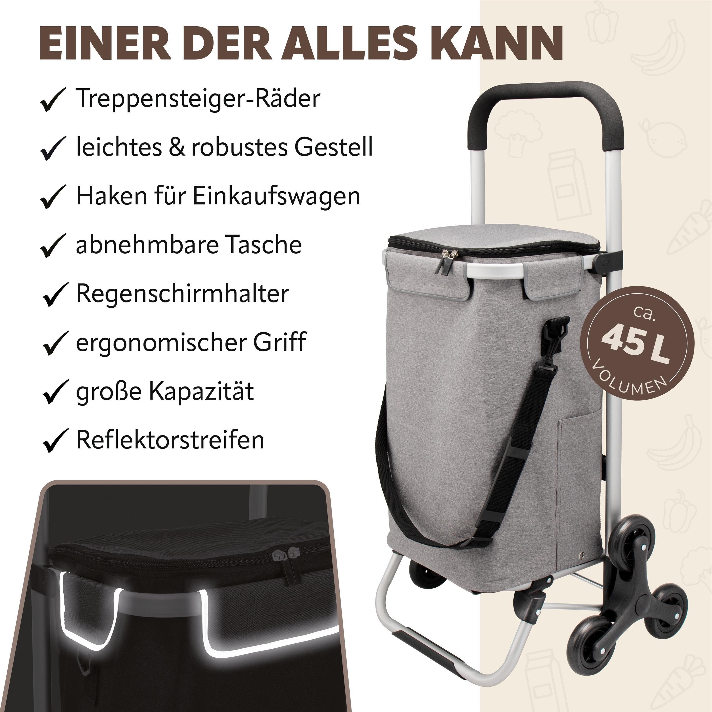 bremermann Einkaufstrolley Einkaufstrolley DREBBER - 45 L Kapazität, grau, 45 l