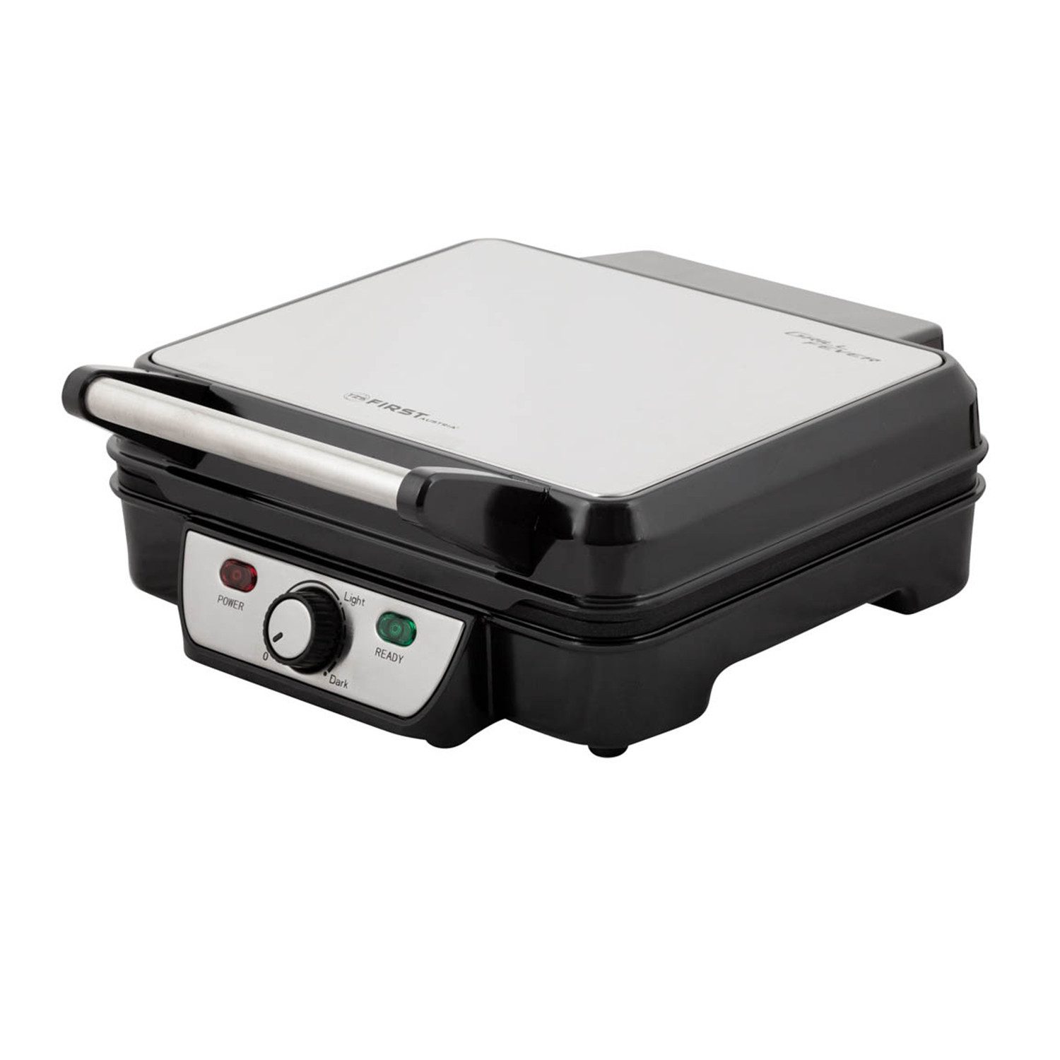 TZS FIRST AUSTRIA Kontaktgrill Tischgrill, Elektrogrill, Grillplatte, 1800 W, Thermostat, Edelstahl, 1800W, für Fleisch & Gemüse, 180-Grad-Öffnung