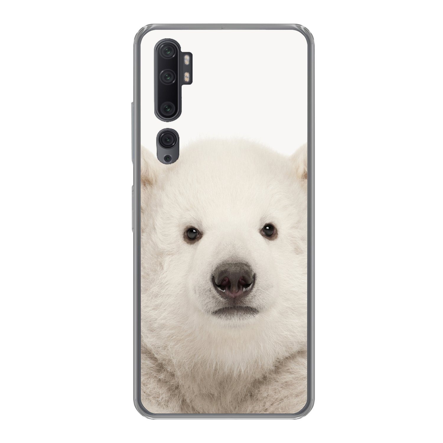 MuchoWow Handyhülle für Xiaomi Mi Note 10 Eisbär - Tiere - Weiß - Kinder - Jungen - Mädche
