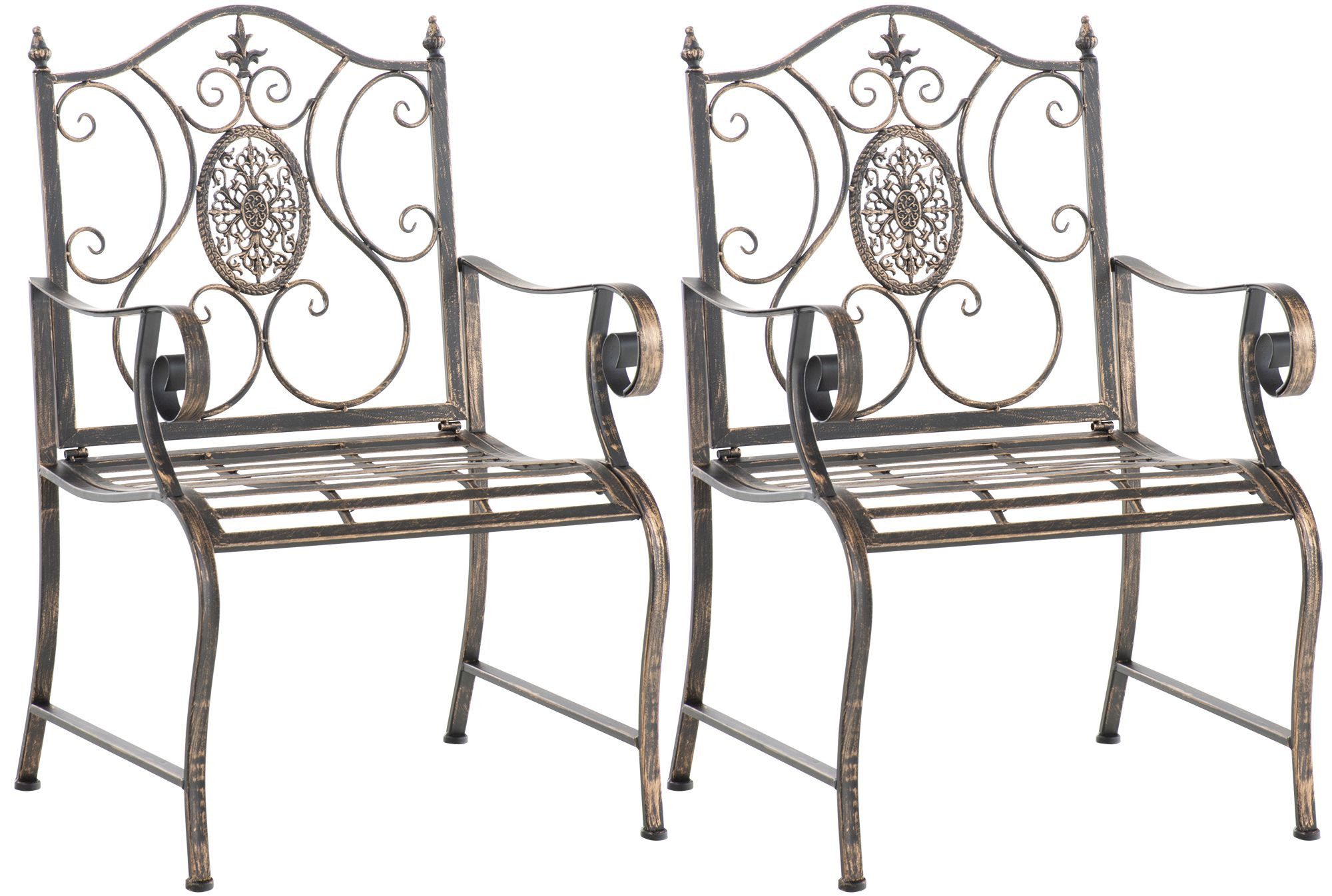 CLP Gartenstuhl Punjab (2er Set), lackiertes Eisen, im Jugendstil