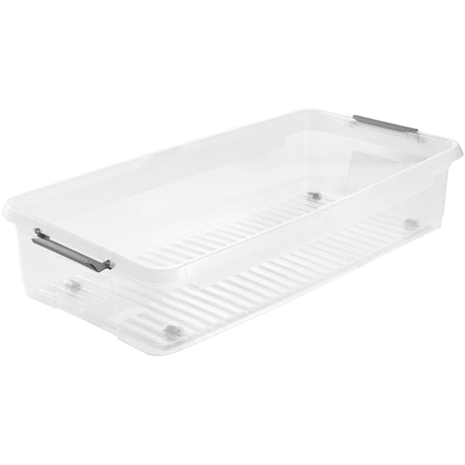 keeeper Unterbettkommode Leo Container mit Rädern Deckel 33l, Deckel mit Clips
