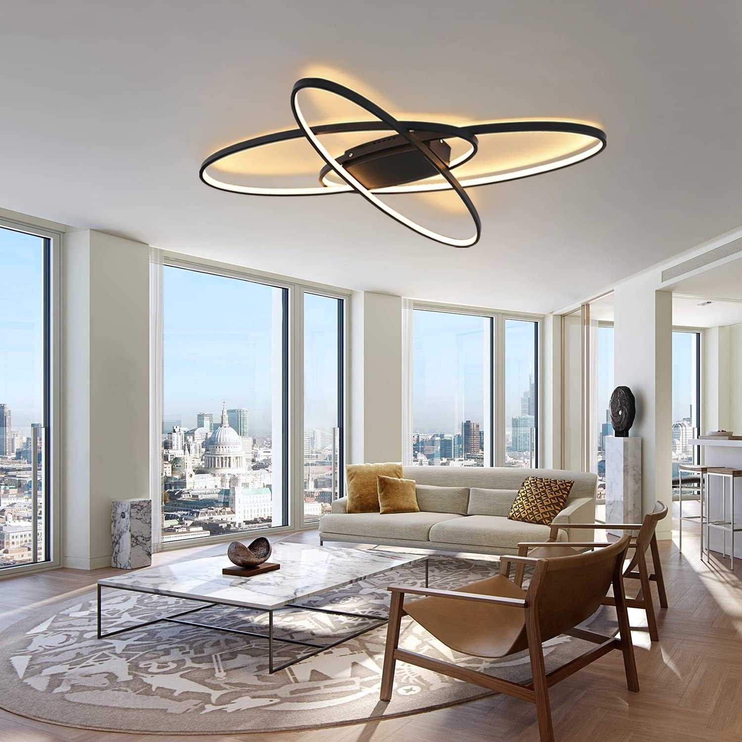 ZMH LED Deckenleuchte Wohnzimmer Dimmbar mit günstig online kaufen