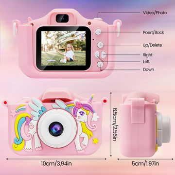 TAIKOUL Kinderkamera (20 MP, 8x opt. Zoom, inkl. mit Doppelobjektiv und HD-Video für kreative Spiele, Fotobearbeitung, Kinderkamera, 1080P HD, 2,0-Zoll-Bildschirmkamera, 32 GB SD-Karte)