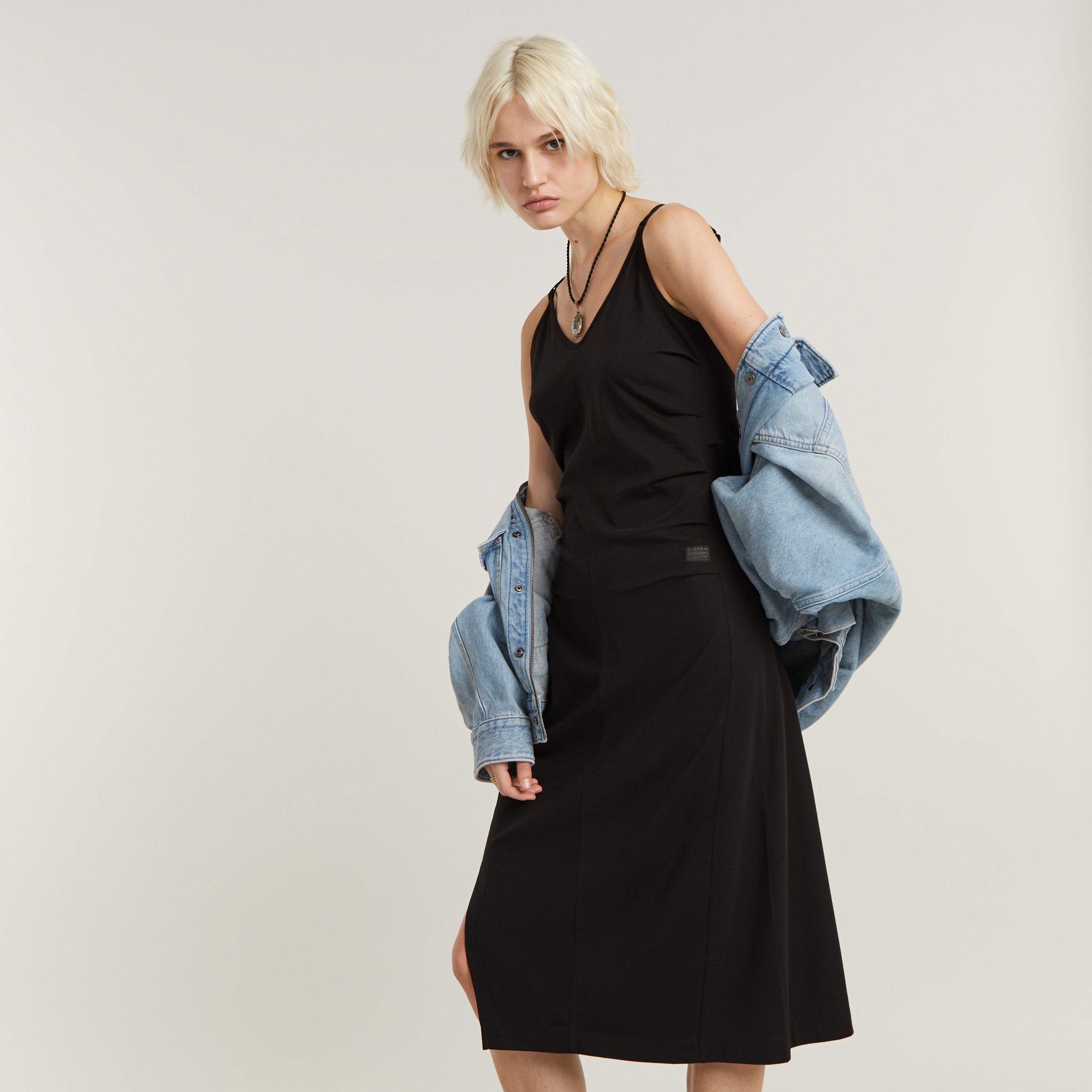 G-STAR Jerseykleid Spaghetti strap slit dress günstig online kaufen