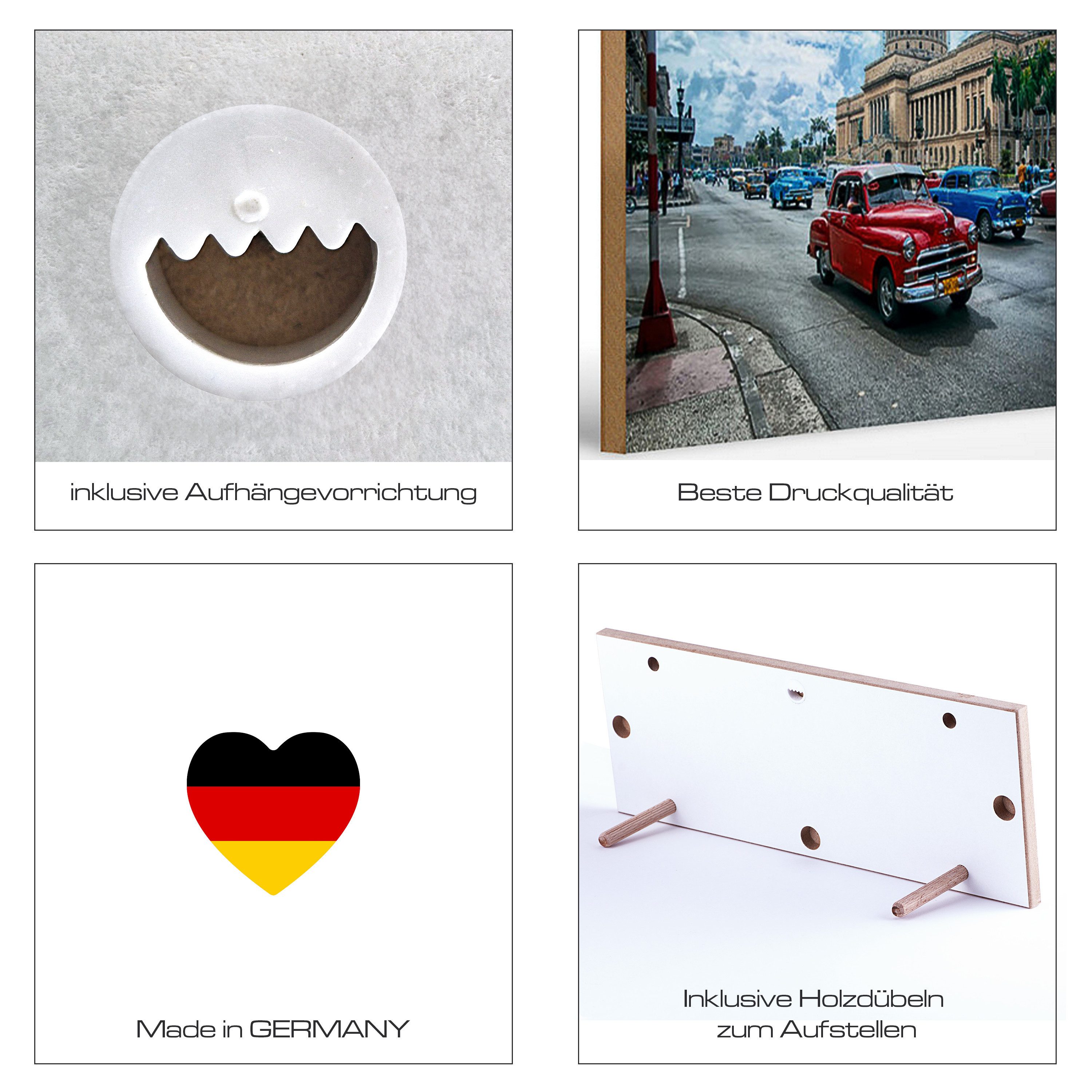 Roomando Holzbild Städte Fulda Dom Mittelalter Architekur 18x12cm