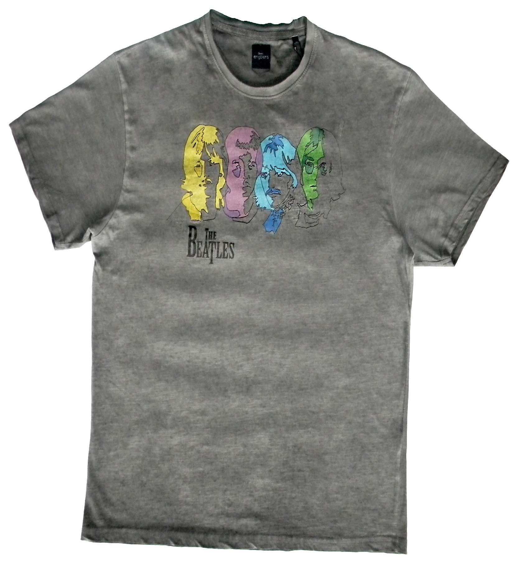 The 1-tlg., Beatles "Lines, Stück) mit Frontprint T-Shirt (Stück, anthracite"