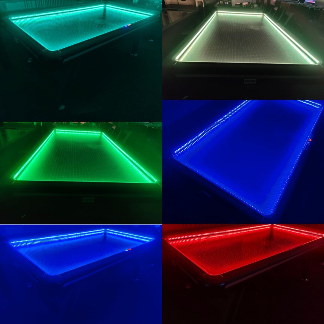Charlsten Spieltisch Charlsten Airhockey Tisch mit Multi LED Lichteffekten 7ft