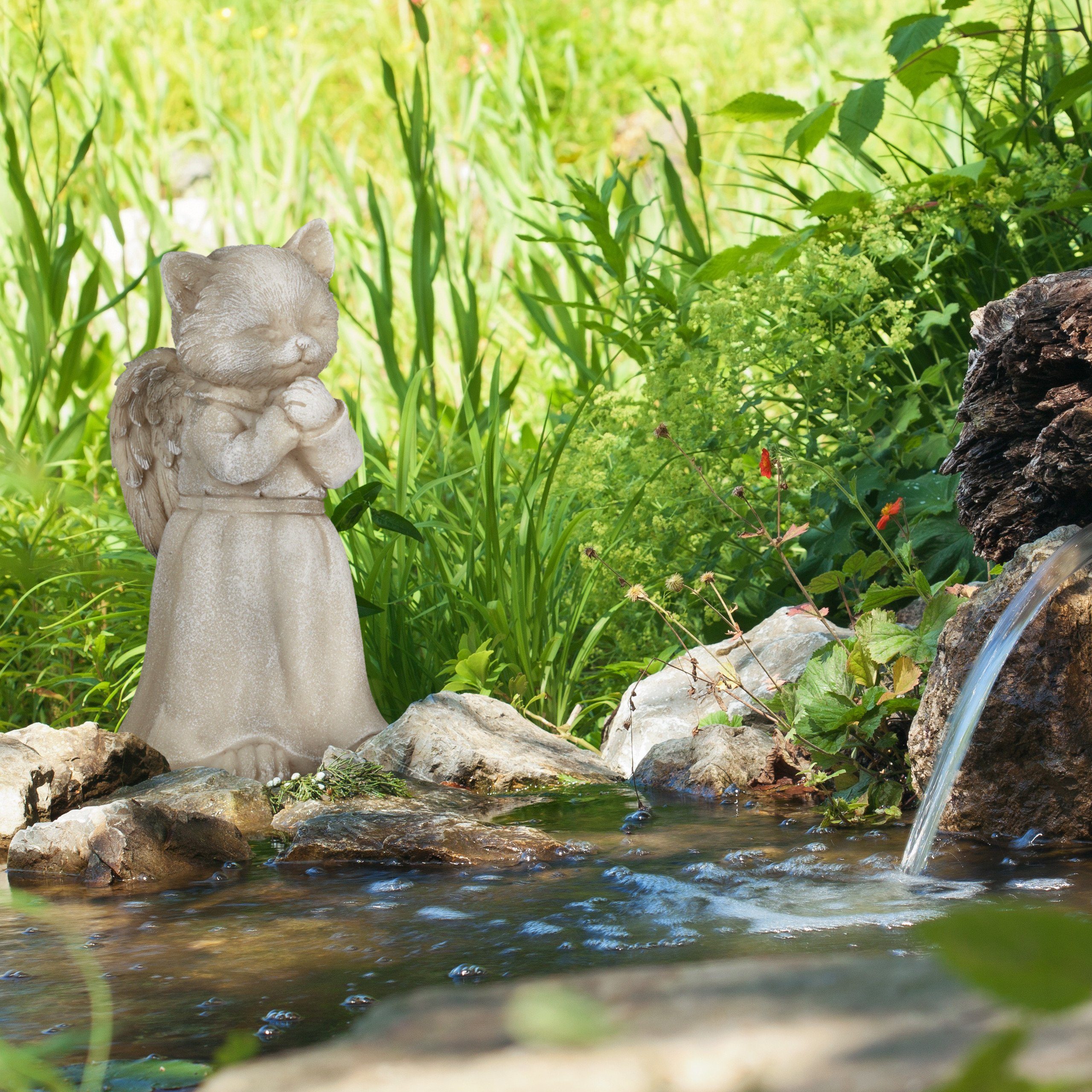 relaxdays Gartenfigur Grabschmuck für Katze