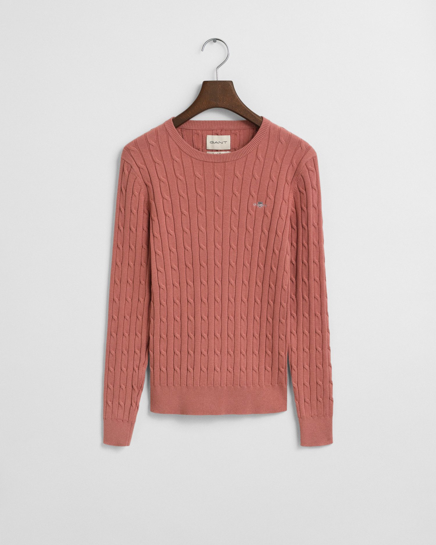 Gant Strickpullover STRETCH COTTON CABLE C-NECK mit Logostickerei auf der B günstig online kaufen