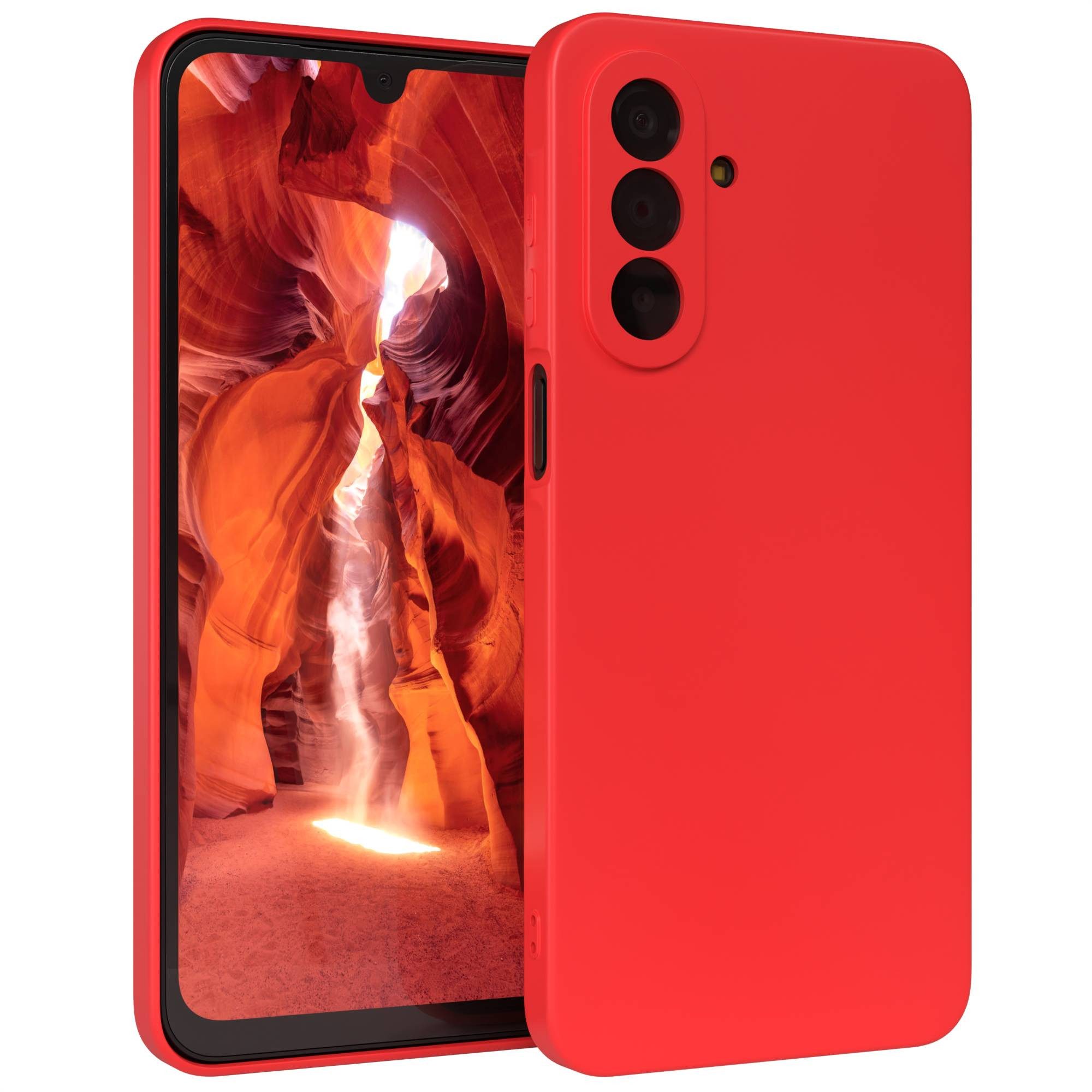 EAZY CASE Handyhülle TPU Hülle für Samsung Galaxy A17 6,7 Zoll, Silikon Schutzhülle mit Kameraschutz stoßfest Handycover elastisch Rot