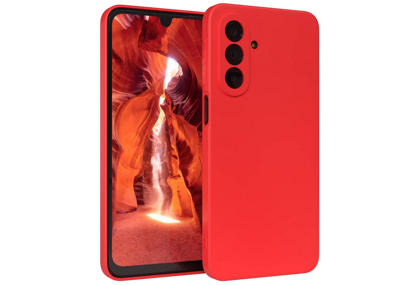 EAZY CASE Handyhülle TPU Hülle für Samsung Galaxy A17 6,7 Zoll, Silikon Schutzhülle mit Kameraschutz stoßfest Handycover elastisch Rot