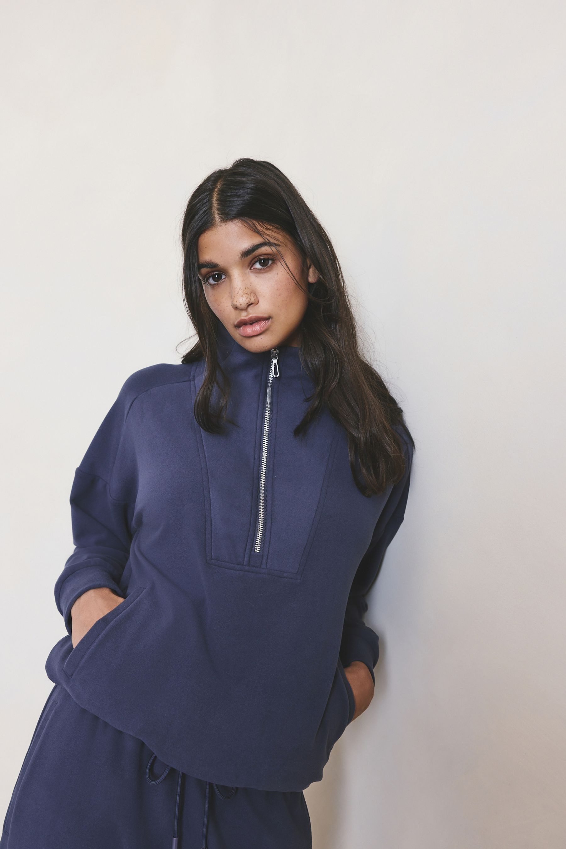 Next Fleecejacke Fleece mit halben Reißverschluss (1-St)