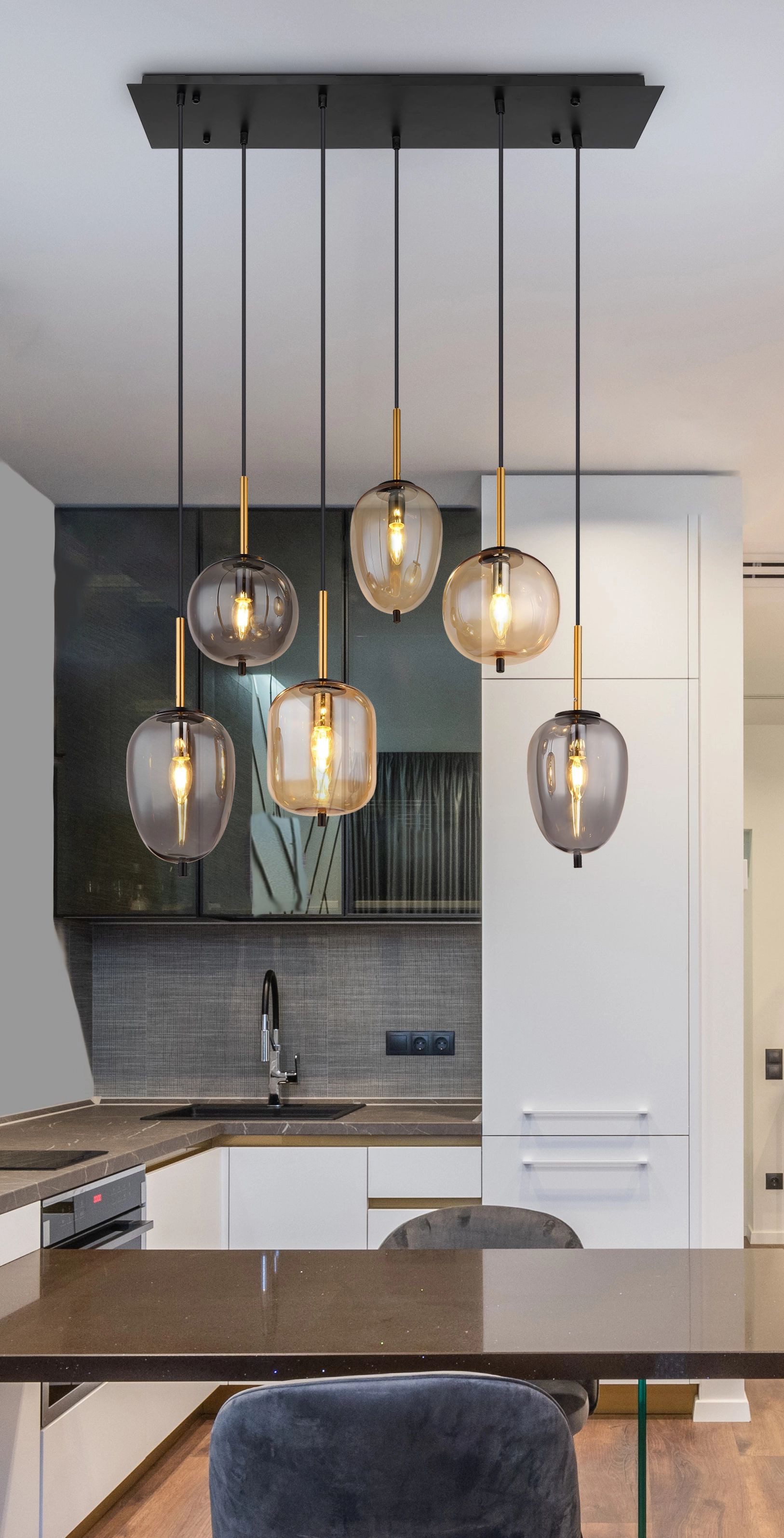 GLOBO LIGHTING Pendelleuchte BLACKY, ohne Leuchtmittel, Hängelampe, Hängele günstig online kaufen