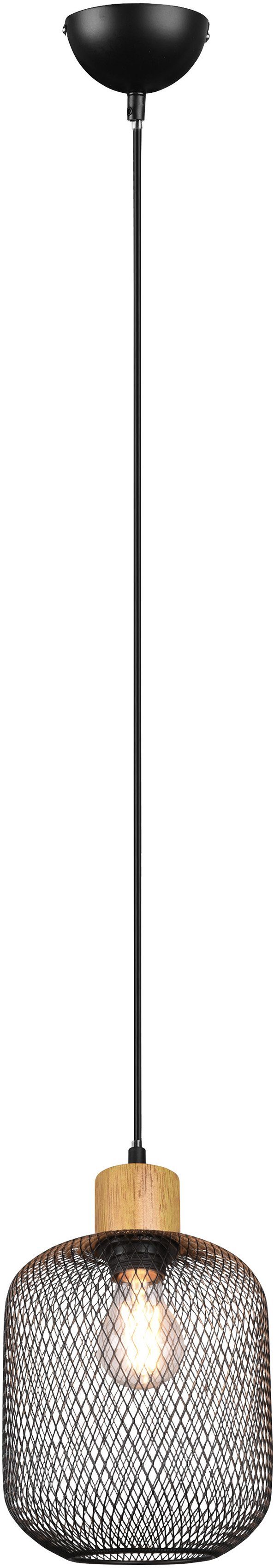 TRIO Leuchten Pendelleuchte CALIMERO, ohne E27 150cm 18cm, Ã˜ Leuchtmittel frei Holz-Deko, wählbar, mit Leuchtmittel, Abhängung
