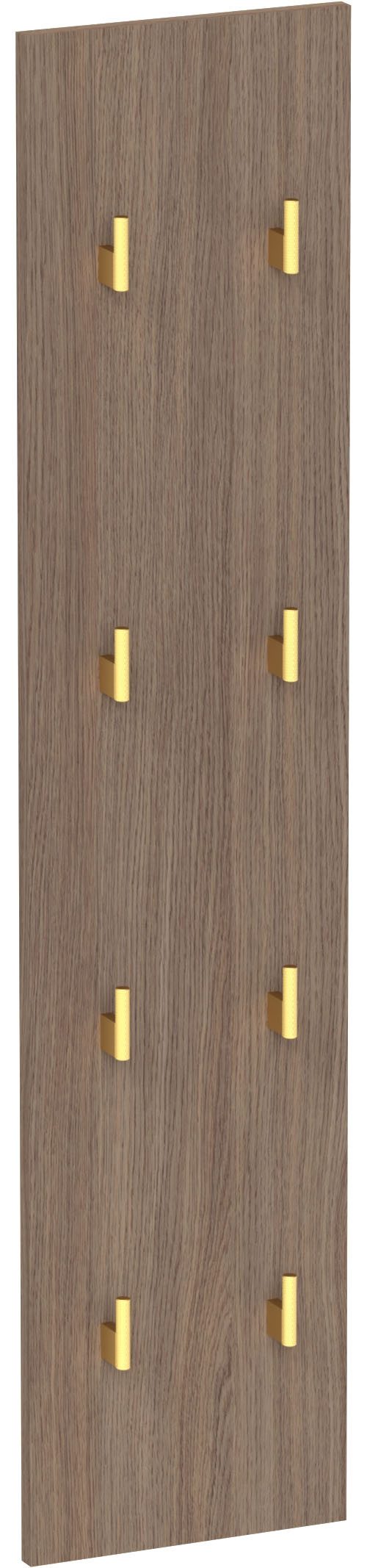 Schildmeyer Garderobenpaneel Glenn, Made in Germany, Breite 24,5 cm, Solide Verarbeitung (1 St), Trendfarbe Nussbaum & goldfarbene Kleiderhaken, Made in Germany