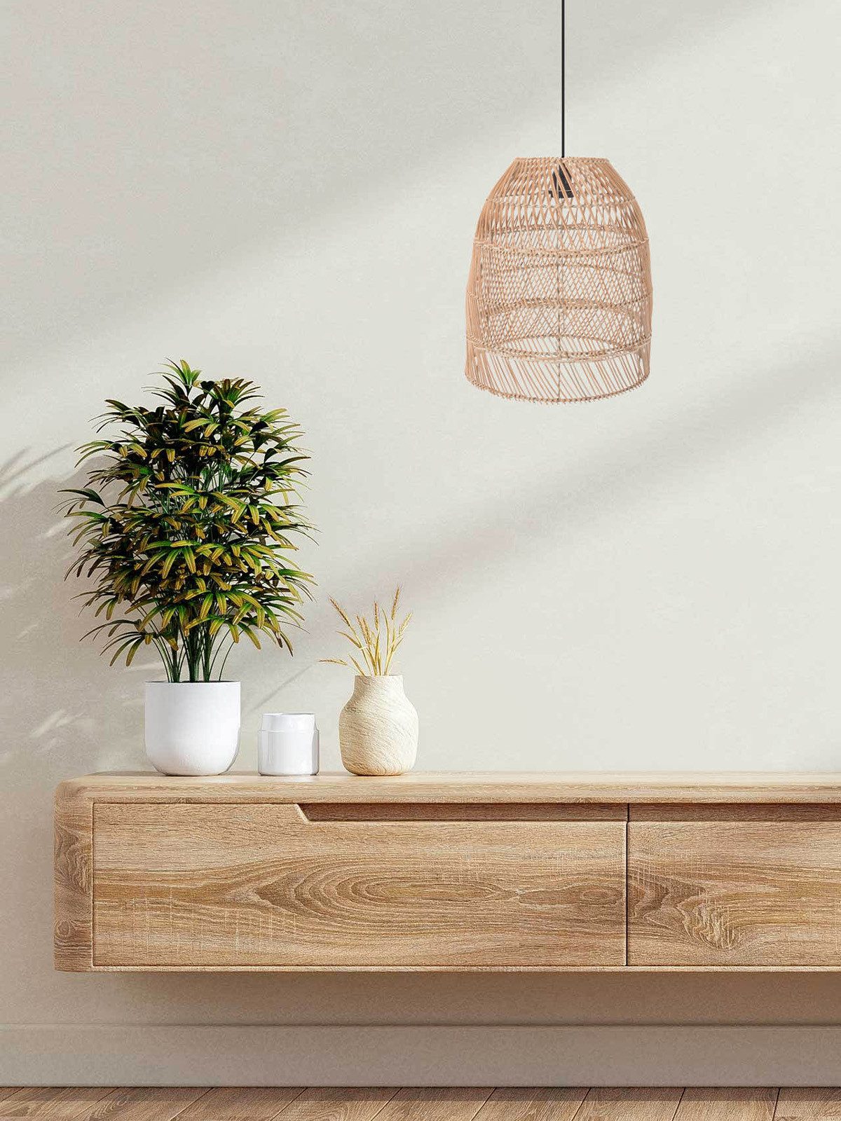 VIVANNO Hängeleuchte Rattan PURE Rund - günstig online kaufen
