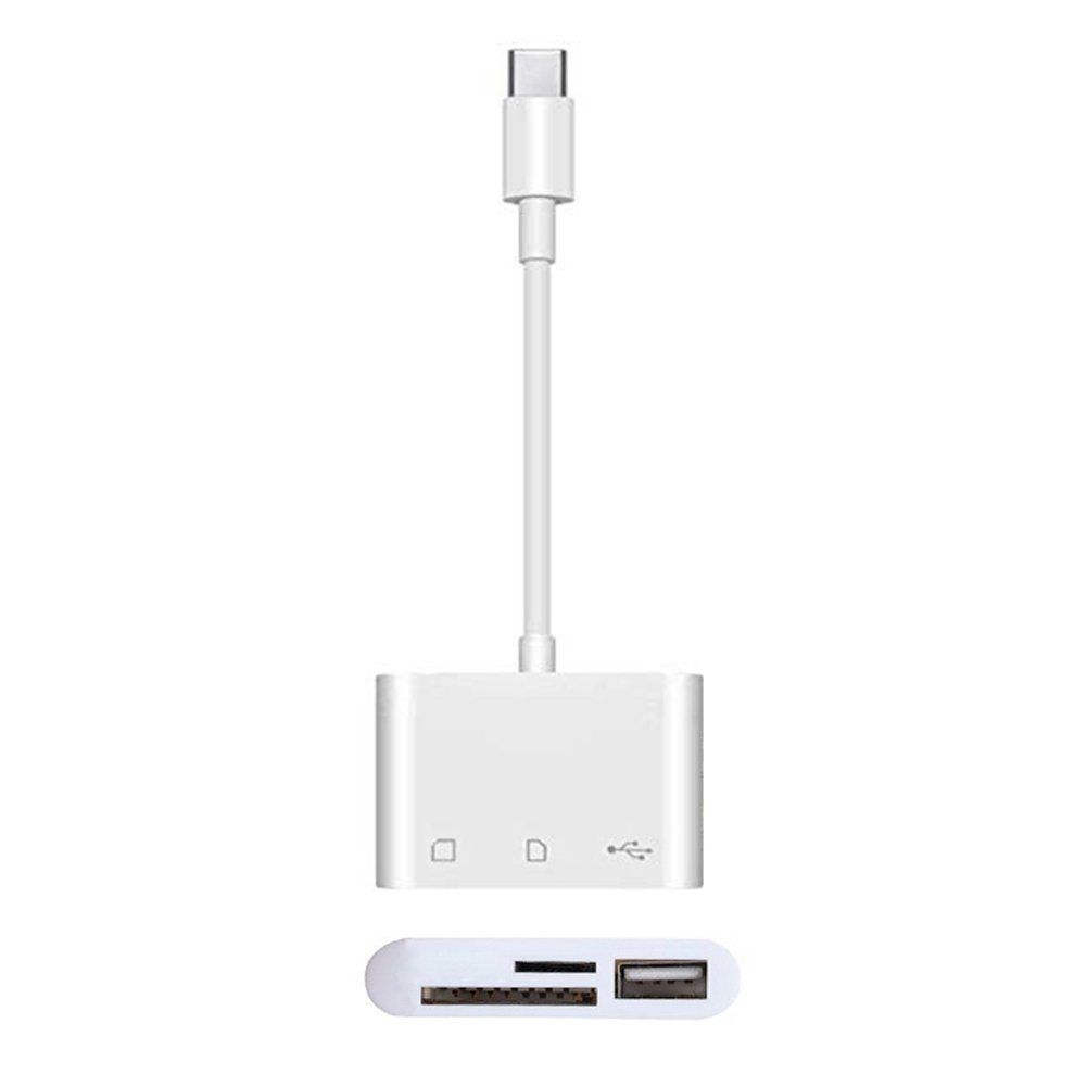 Bolwins D16 USB-C Kartenleser & USB-Hub – SD/MicroSD, USB-A, Datenübertragung Computer-Adapter USB-C Stecker zu USB-C, USB-A, SD, Micro-SD, 8 cm, USB-C Hub mit Kartenleser SD- & Micro-SD Kartenleser