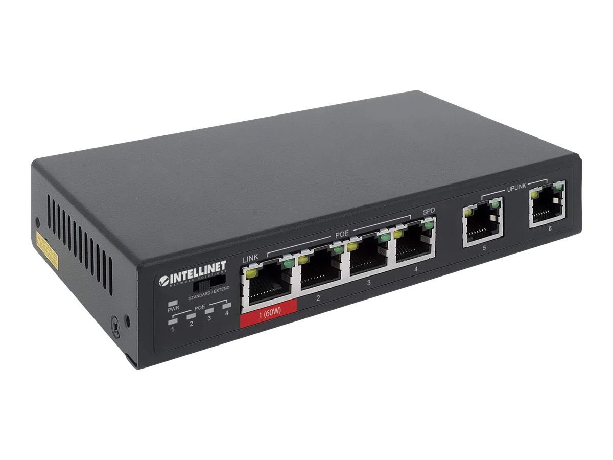 Intellinet INTELLINET 6-Port Netzwerk-Switch PoE-Ports Fast Switch Ethernet 4