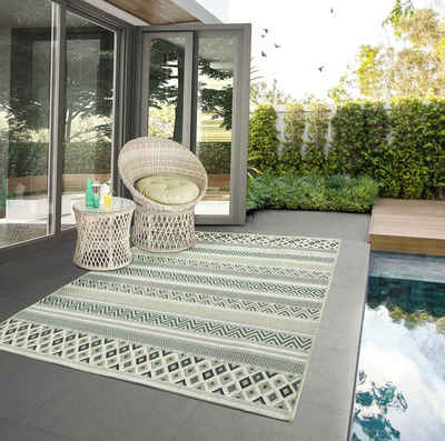 Teppich »Machka In- & Outdoor Teppich Flachgewebe, Modernes Design, Superflach, UV- und Witterungsbeständig, Terrasse, Grün, 60 x 110 cm«, the carpet, Rechteck