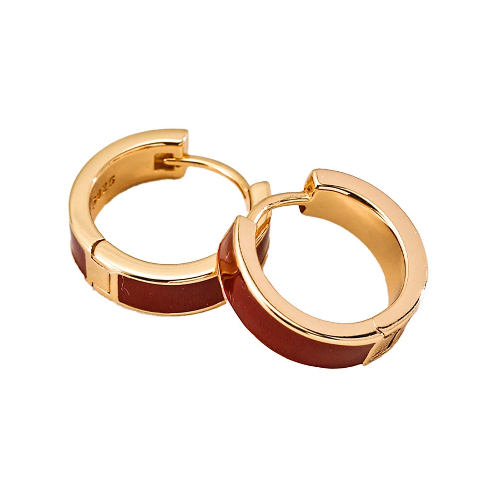 Jumpeak Paar Ohrstecker Ohrringe Silber 925 Damen,Ohrstecker Rot,Ohrstecker Mädchen,Ohrringe, 18K vergoldet,Ohrringe mit Tropfenglasur,schwester geschenk,Geburtstag