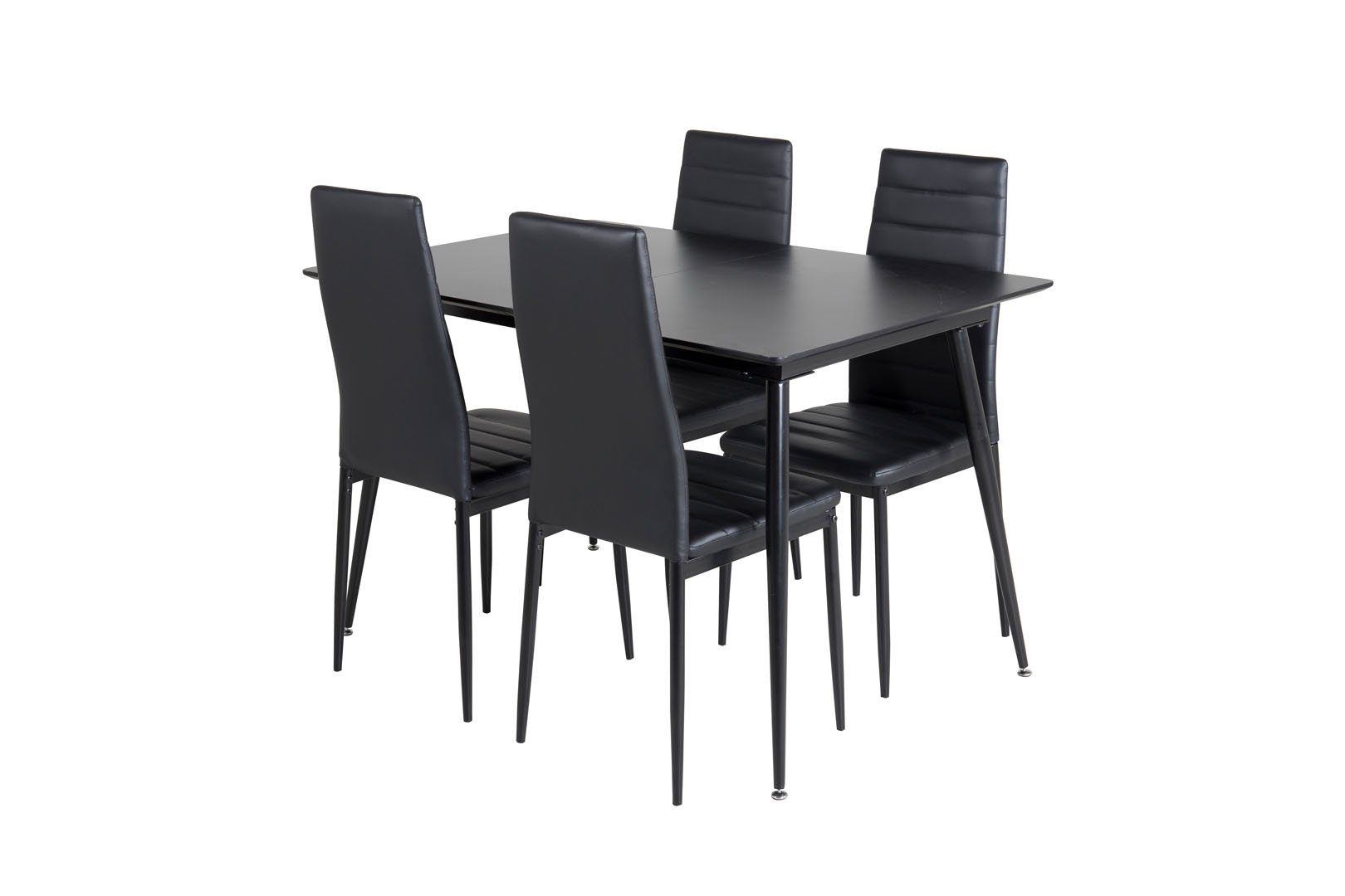 ebuy24 Essgruppe SilarBLExt Essgruppe Esstisch ausziehbarer Tisch L, (5-tlg) schwarz;schwarz