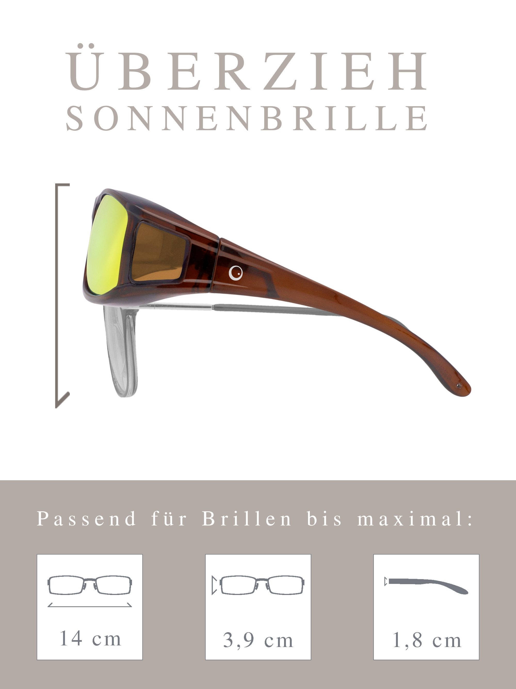 ActiveSol Sonnenbrille Überzieh-Sonnenbrille Classic, Herren polarisierte, UV-Schutz, Mit Seitenfenster