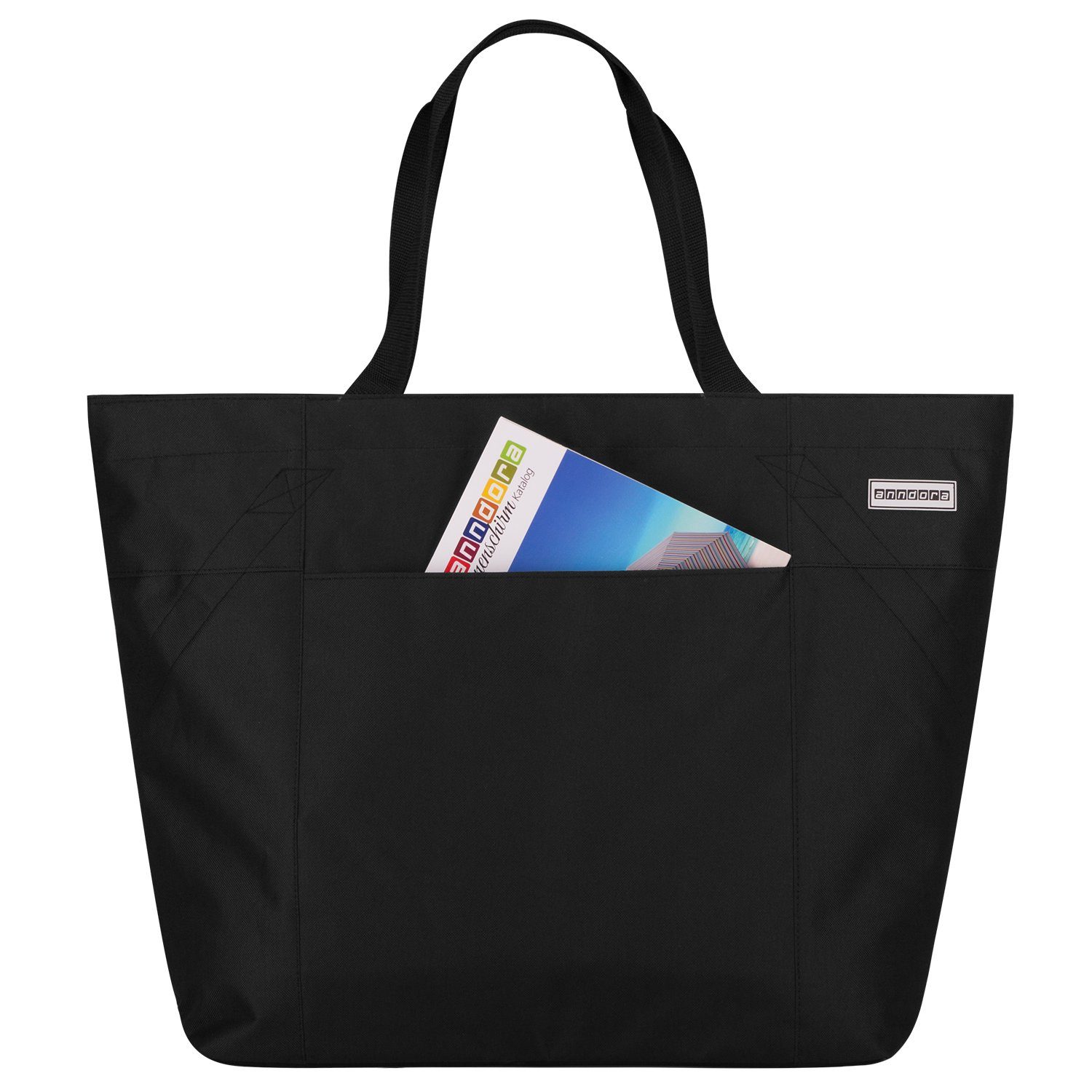 anndora XL-Strandtasche Schultertasche Freizeittasche 40 Liter, Geräumig – Stabil – Mit Reißverschluss – Innen- & Außenfach – Bild 5 von 5