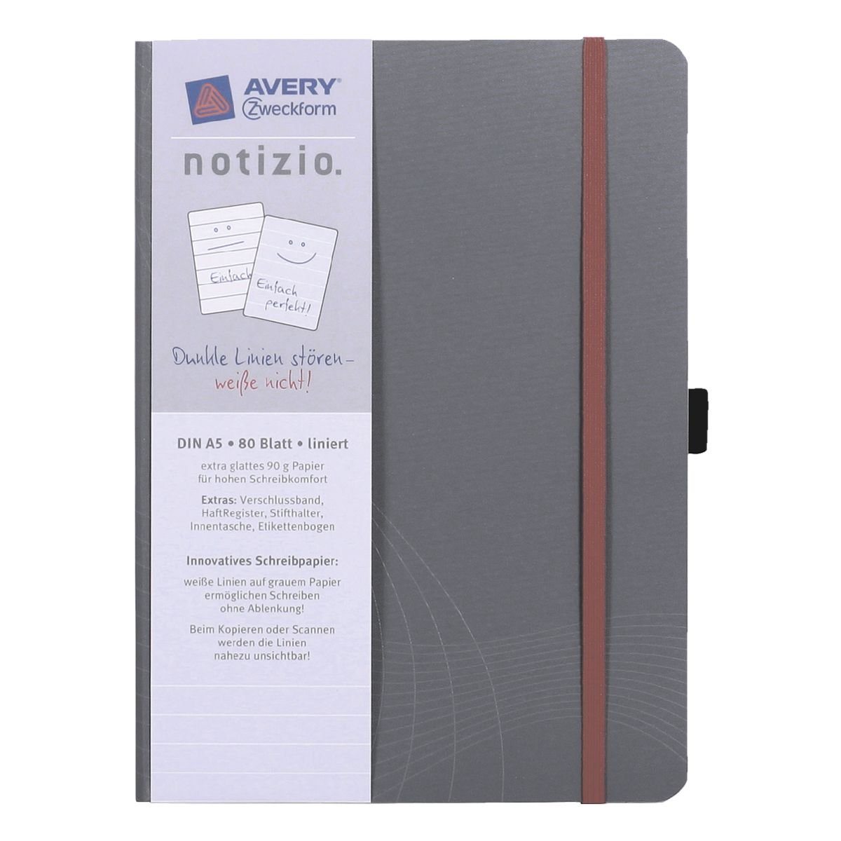 Notizbuch A5 liniert - 160 Seiten »notizio. 7018« Notizbuch A5 liniert - 160 Seiten »notizio. 7018«