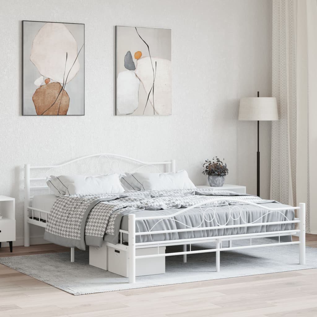 furnicato Bettgestell Weiß Metall 160×200 cm günstig online kaufen