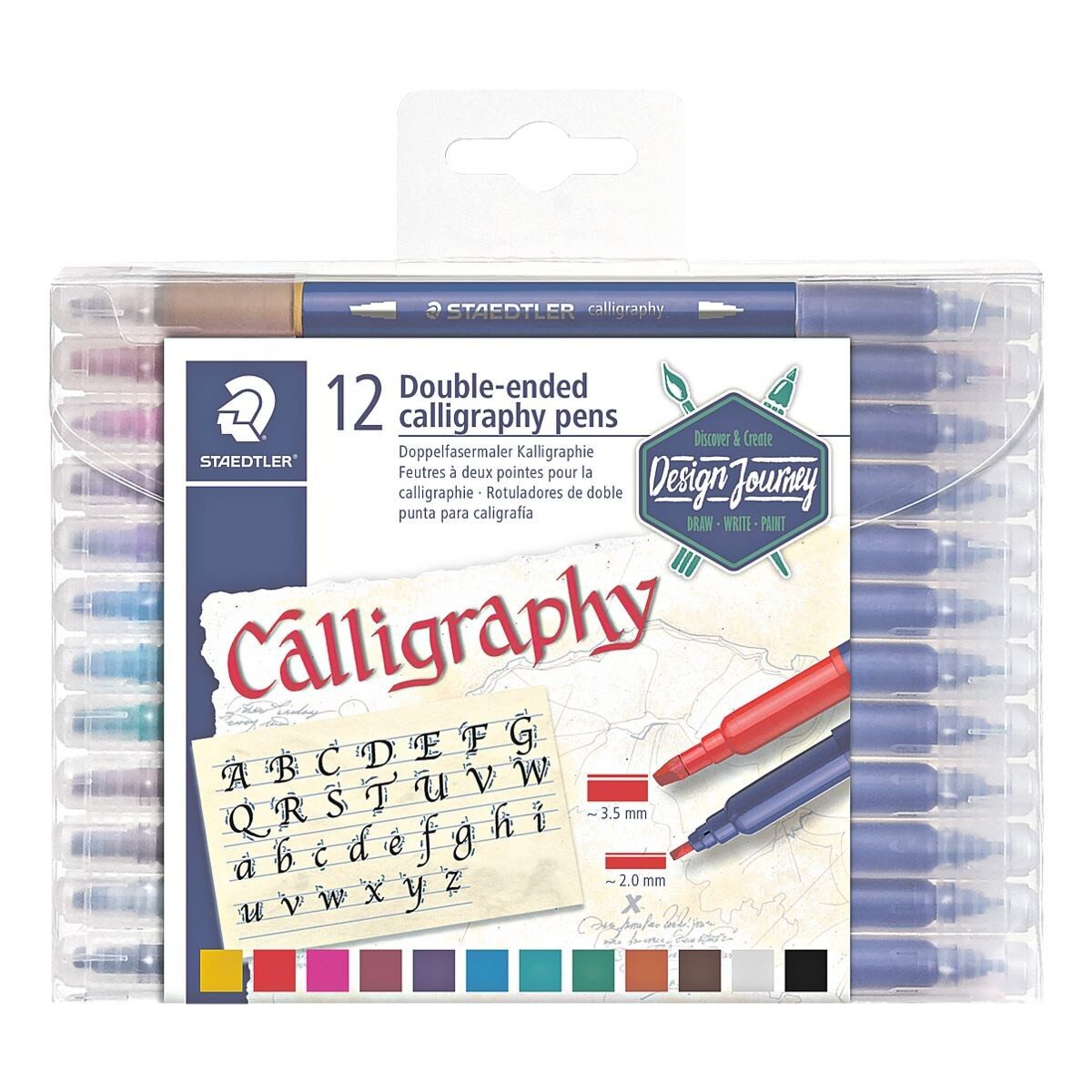 STAEDTLER Filzstift 3005, (12-tlg), mit zwei unterschiedlichen Spitzen